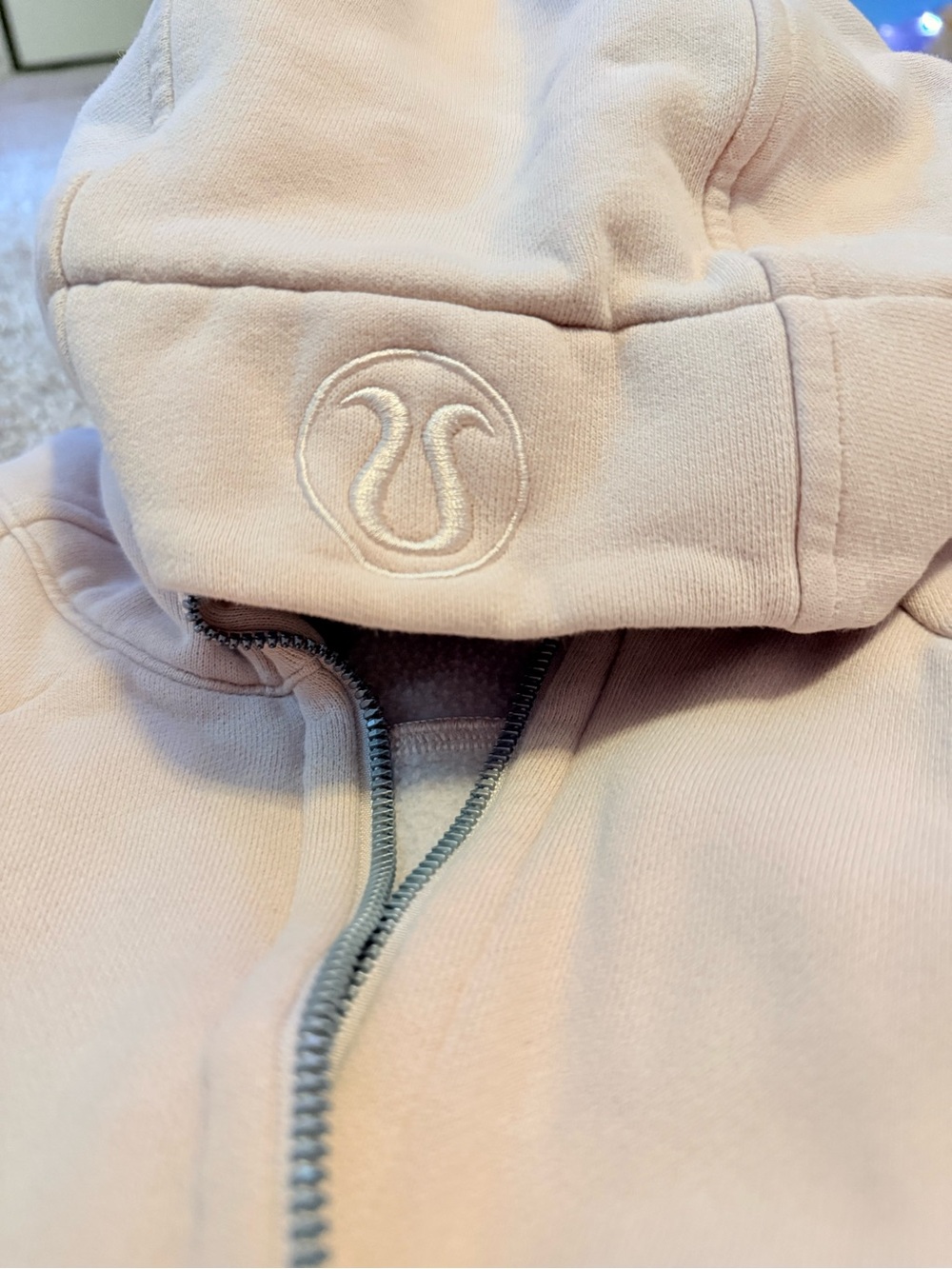 lululemon athletica light blush zip-up hoodie